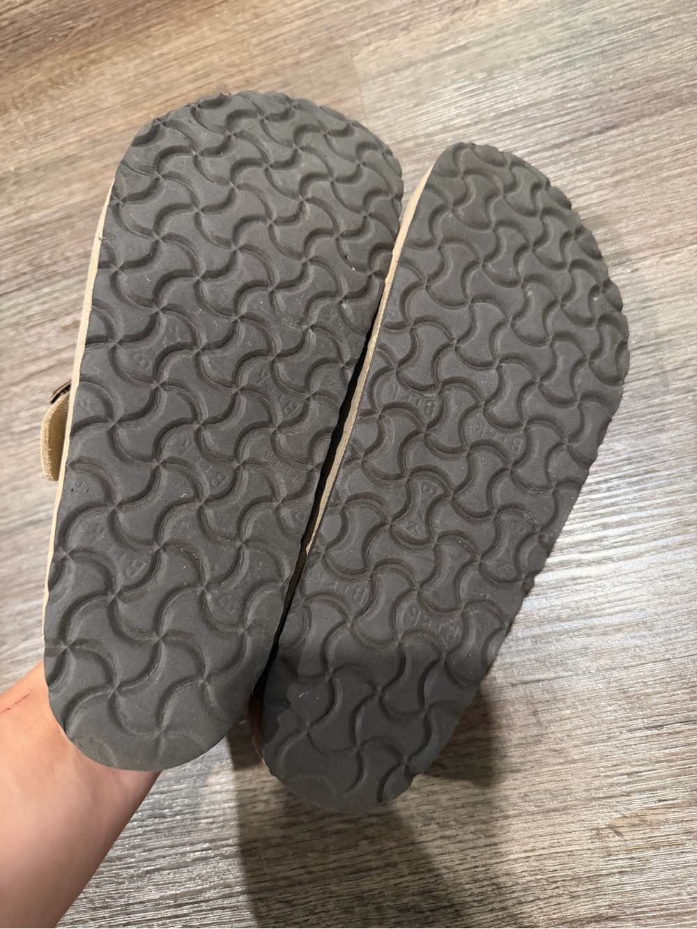 Birkenstock Taupe Suede Slip-On Buckle Clogs - Picture 4 of 4
